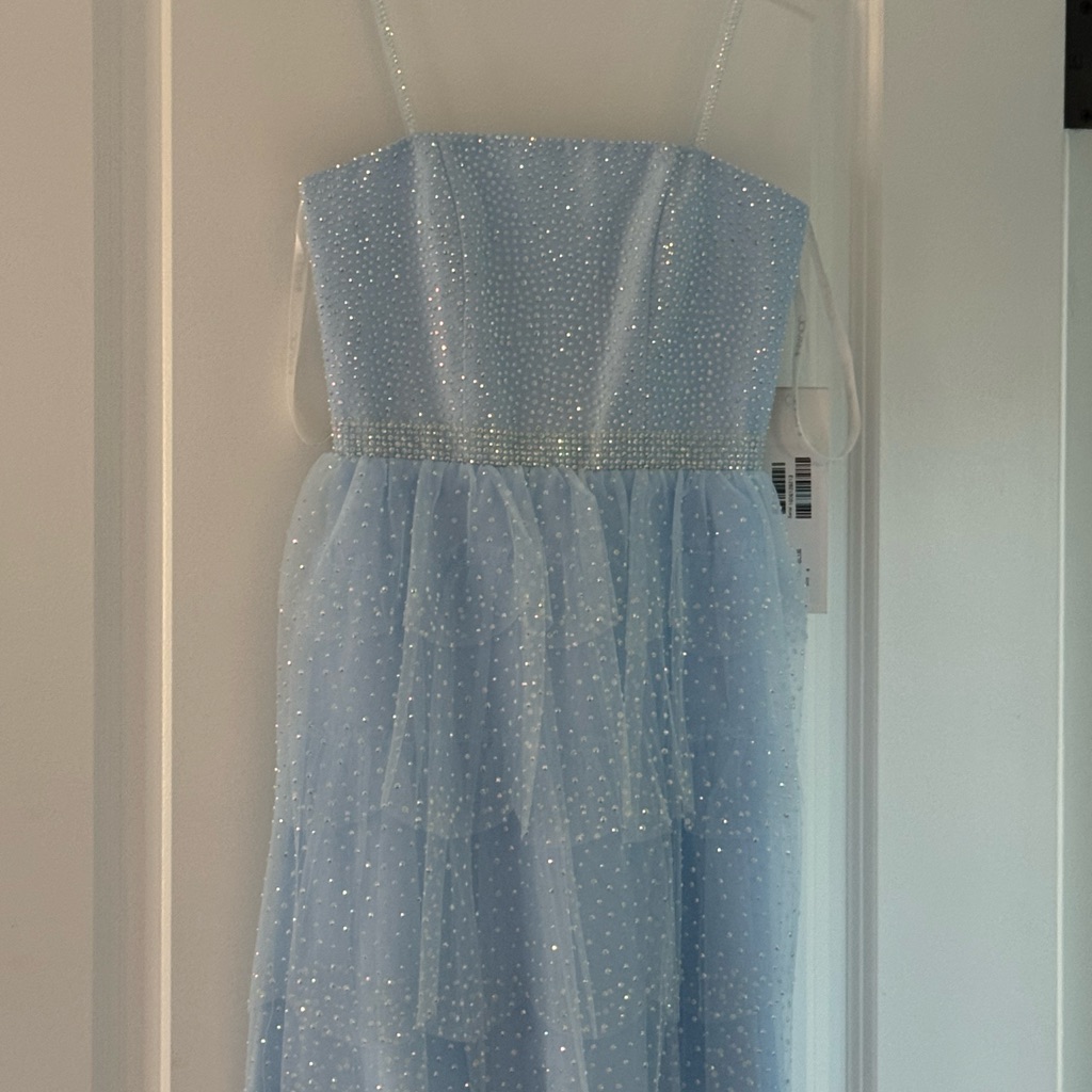 Jovani Glittering Light Blue Kids Dress